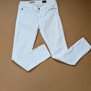 AG Adriano Goldschmied 25R Stevie Ankle White Skinny Pants